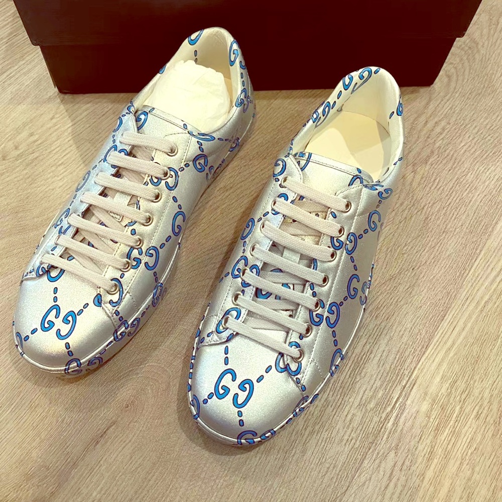 GUCCI SNEAKERS MENS NEW ACE GG GHOST 6.5/ US 7.5